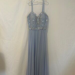 ESCAPE sky blue gown with sparkles and rhinestones on front Size 4